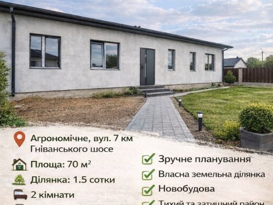 Продам одноповерховий таунхаус ТОП локація Агрономічне