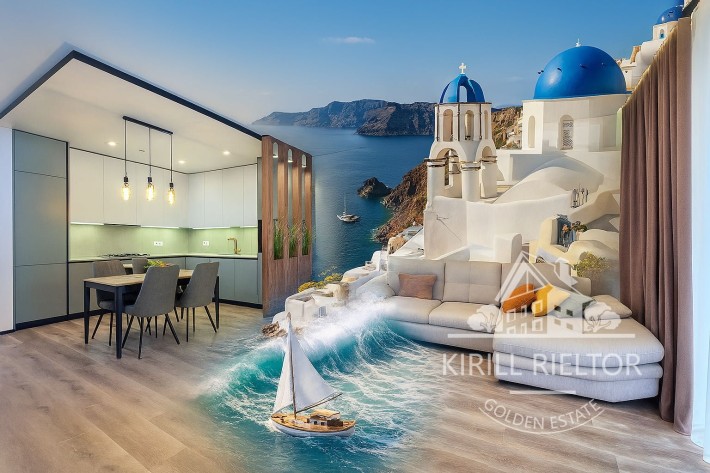 Продается таунхаус «Санторини» с ремонтом в городке «Золотые Ключи» - фото 1