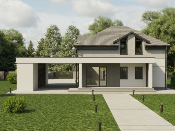 Дом (коттедж) общей площадью 160 м2, рядом  сосновый лес и река Новоселівка