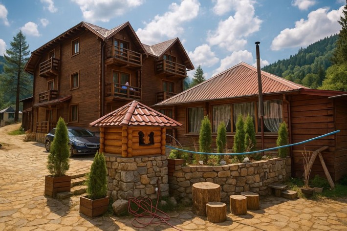 Яремче/Микуличин/готель/діючий бізнес/Карпаты, річка Прут - фото 1