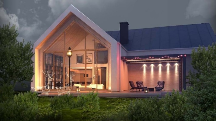 Осокорки дачі  Шлюз гнідин котедж з панорамною стіною - фото 1