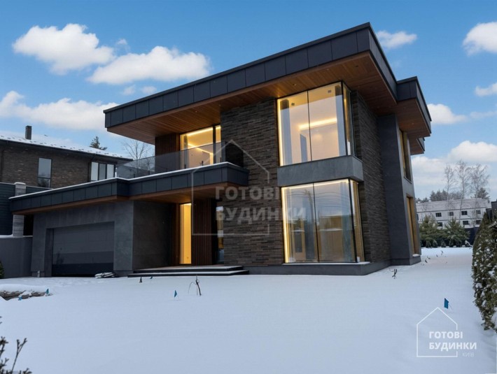 Сучасний цегляний будинок в закритому КМ Нова Ходосівка.Велика ділянка - фото 1