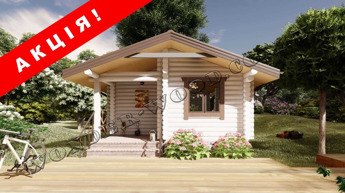 АКЦІЯ Будинок 43 м2 від 13.495 $, дерево смерека, брус. 2 комплектації - фото 1