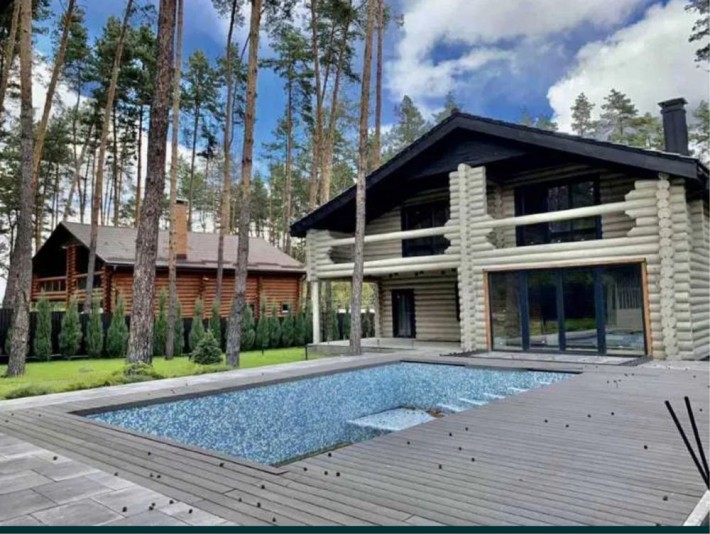 Продаж будинку зі зрубу у лісі ! 14 соток, басейн, баня, підвал ! - фото 1