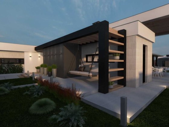 Одноэтажная коробка из красного кирпича в Совиньона Лиманка