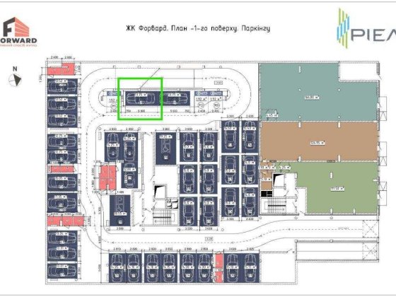 Паркомісце 13,75 м²  -1 пов. ЖК Форвард Маршала Рибалка 5а Лук'янівка Киев