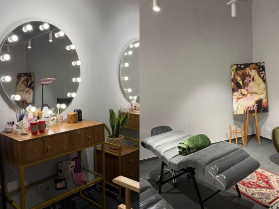 Оренда робочих місць для бʼюті майстрів : кушетка , візажний стіл