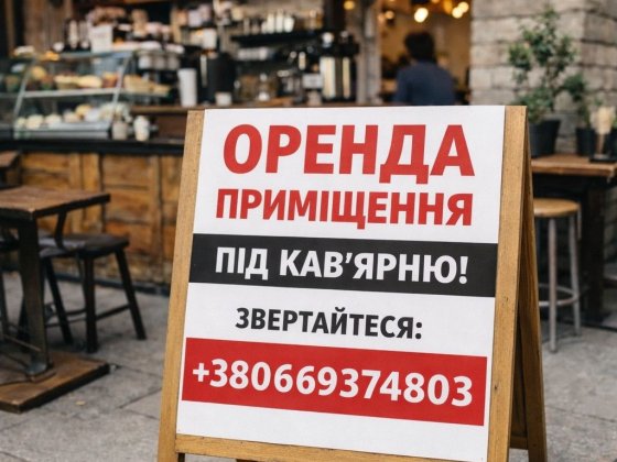 Здам приміщення під кав'ярню.