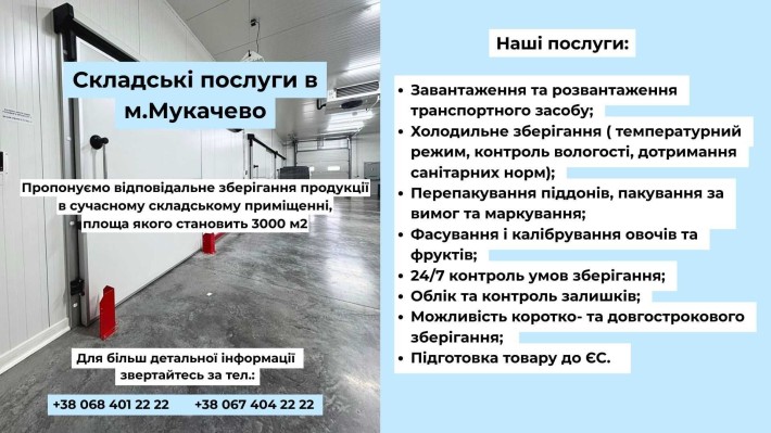 Складські послуги в Закарпатській області - фото 1