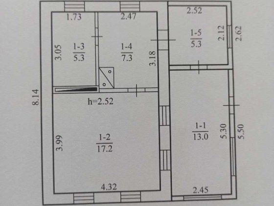 Продам будинок 64 м² з ділянкою 11 соток у межах міста Жовті Води