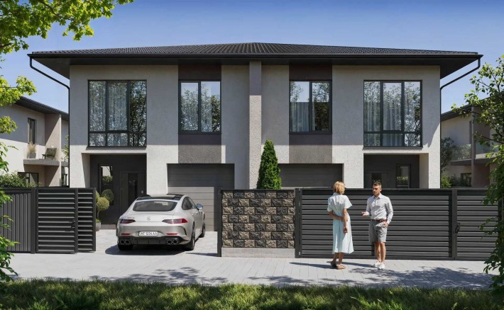 Кутовий Будинок цегляний квадрохаус 135м²,2 сот,газ,гараж,балкон - фото 1