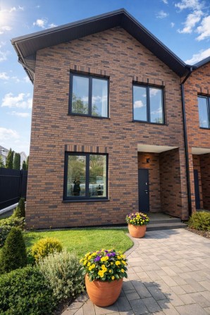 Крайній таунхаус 98 м² зі штукатуркою Ворзель задній дворик газ - фото 1