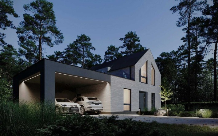 Дизайнерський будинок 160м2 під Києвом в лісі, с. Бобриця, поряд озеро - фото 1