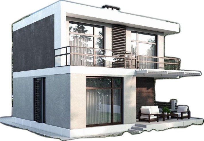 Лески дом под отделку  современный проект -160 тыс - фото 1