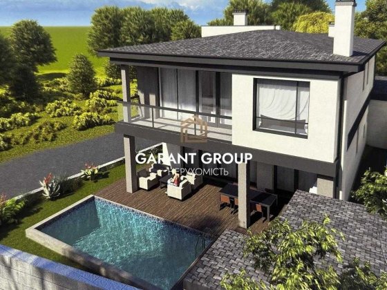 Сучасний будинок нової забудови біля моря / Фонтан