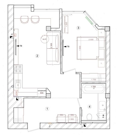 Оренда 1к ЕкоДім Мазепи, 1. Якісна. Звукоізоляція. Вся побутова - фото 1