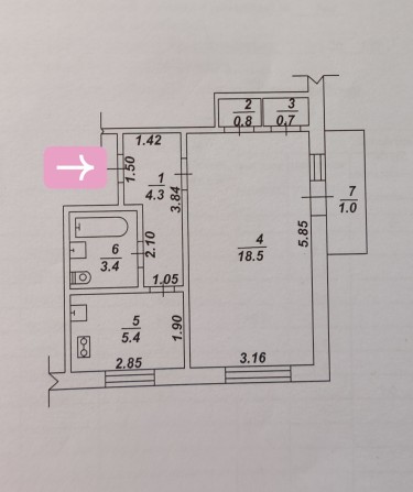 Однокімнатна квартира - фото 1