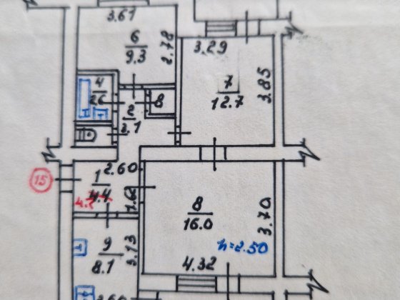 3-х комнатна квартира 64.6кв.м Глухов