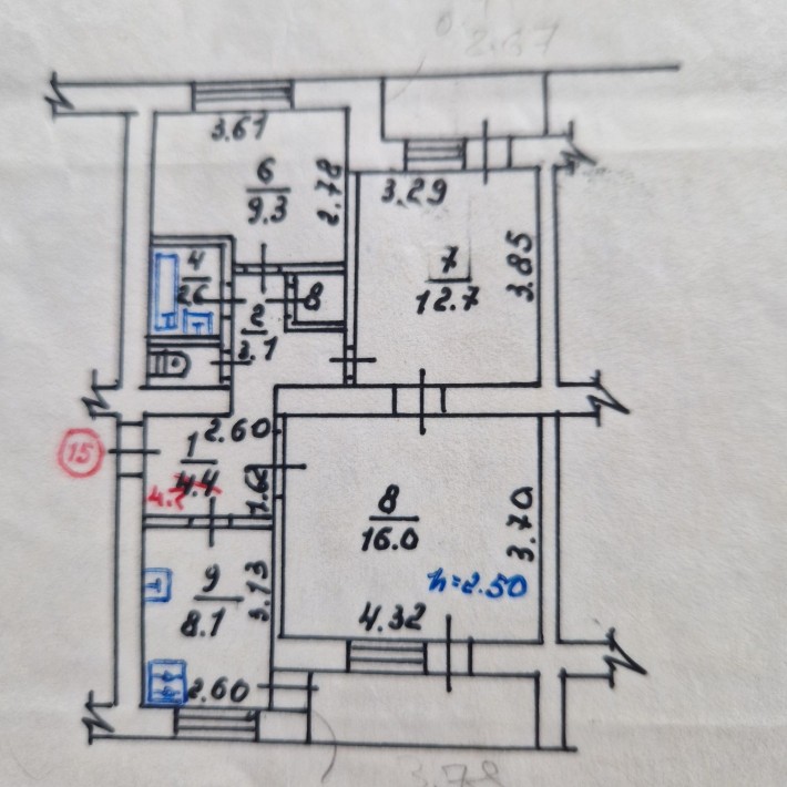 3-х комнатна квартира 64.6кв.м - фото 1
