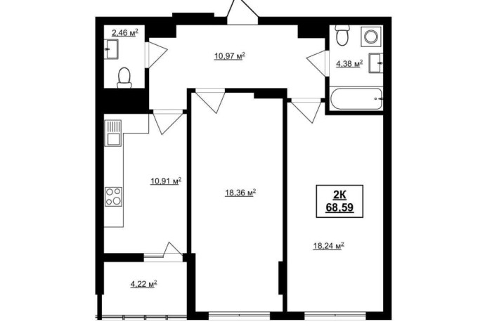 Продаж 2 кім. кваритири 69 м2, ЖК Вишневий сад - фото 1