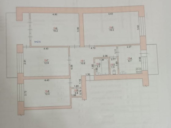4х комнатная квартира. Район 9й школы Измаил