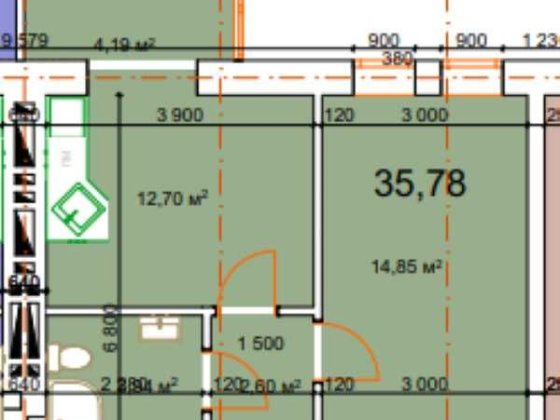 1 кім квартира , площа 35.78 м.кв , вул. Малицька(Епіцентр) Калуш