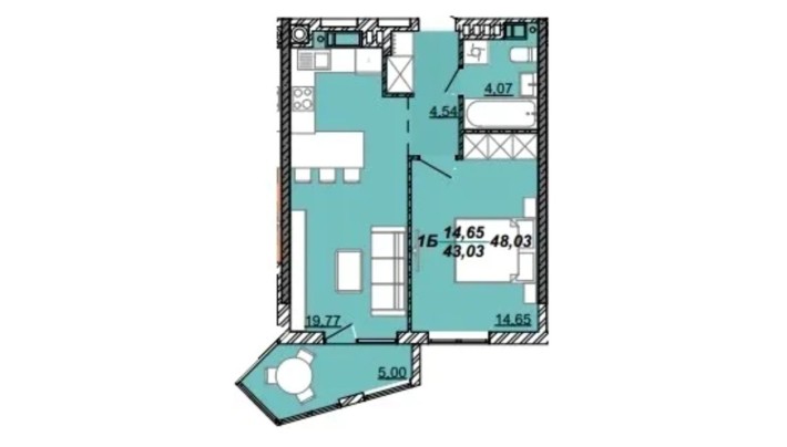 Продаж 1-кімнатної квартири, м. Кременець - фото 1