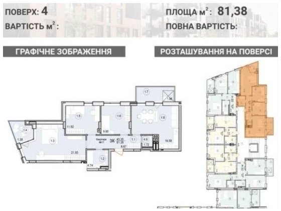 Продаж 3-кімнатної квартири | ЖК RIVERSIDE Умань