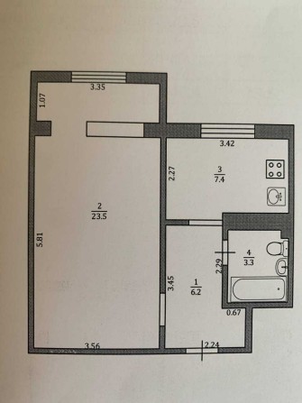 Продаж 1-кімнатної квартири в Південноукраїнську. - фото 1