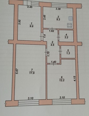 №:12693 — Продаж квартири, 2-кімн., Тетерівка, 56 м², 1/1-пов., цегла - фото 1