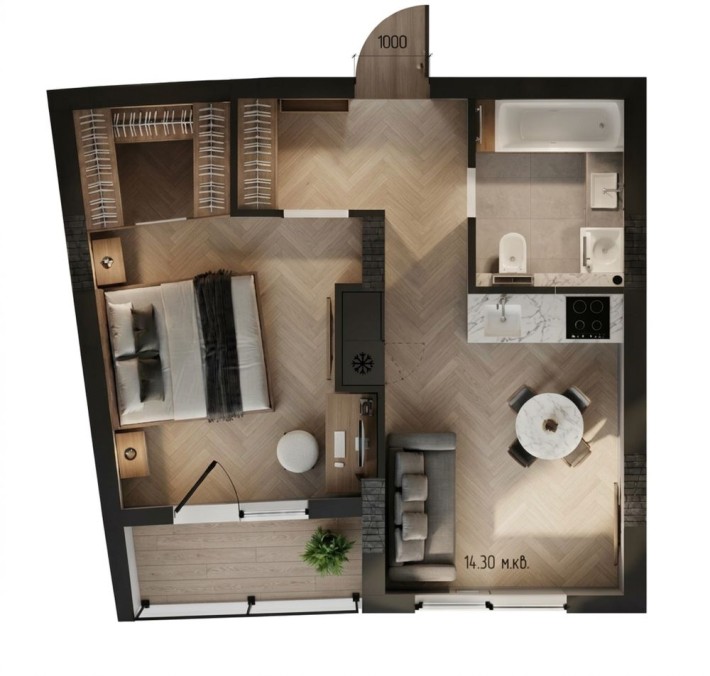 Квартира євродвушка з дизайнерським плануванням на Закарпатті - фото 1