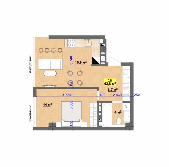 1к квартира Централ парк - фото 1