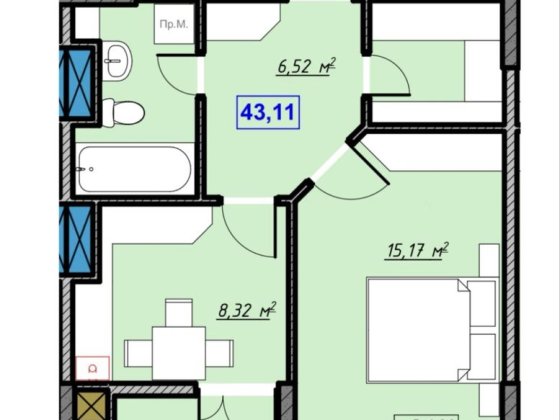 Велика  1 кімнатна квартира на завершальному етапі будівництва Угринов