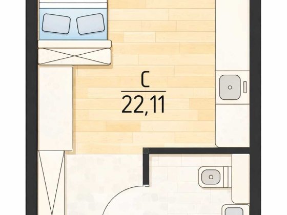 Квартира 22 м² ЖК від забудовника. Інвестиція. Метро Академ-чко 20 хв Белогородка