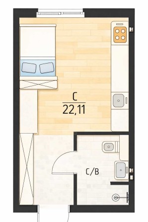 Квартира 22 м² ЖК від забудовника. Інвестиція. Метро Академ-чко 20 хв - фото 1