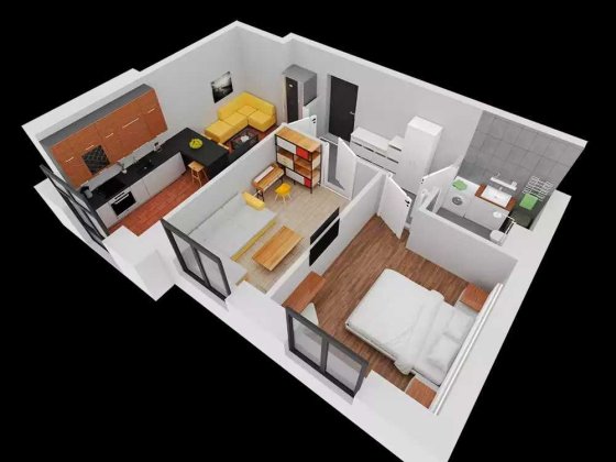 Двокімнатна квартира з виглядом на Озеро 52м2 Гатное