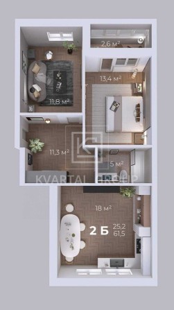 Без комісії! Велика двокімнатна квартира з газом. + Подарунок - фото 1