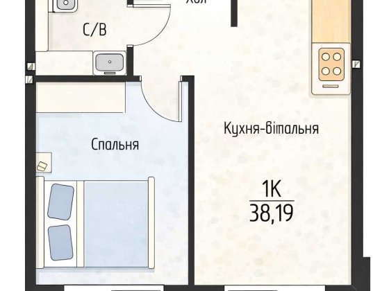 1К квартира з власним двориком. Без комісії. 20хв до метро. Розтер-ння Белогородка