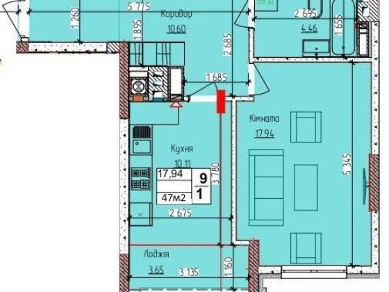 1-к квартира 47,5 м² ЖК “Добре місто 2” Чабани Чабаны