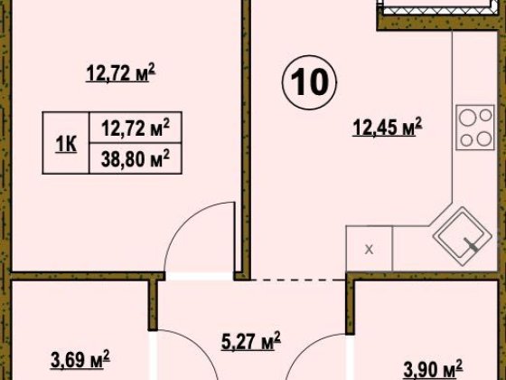 Продаж 1к квартири без ремонту Є Газ та Гардеробна Біля Озера Підгірці