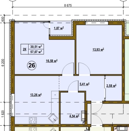 Двокімнатна квартира с.Підгірці Київської області - фото 1