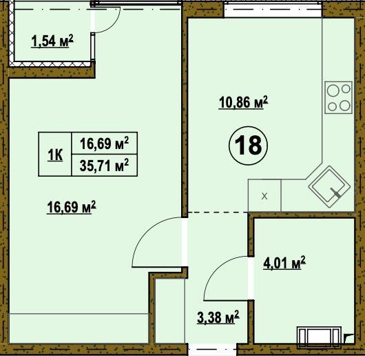 ПРОДАМ 1к Квартиру без ремонту з балконом Є ГАЗ Озеро Паркінг Парк - фото 1