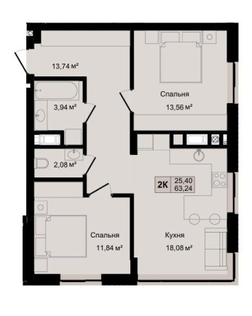 2 кім квартира маленької площі БЕЗ Комісіі - фото 1