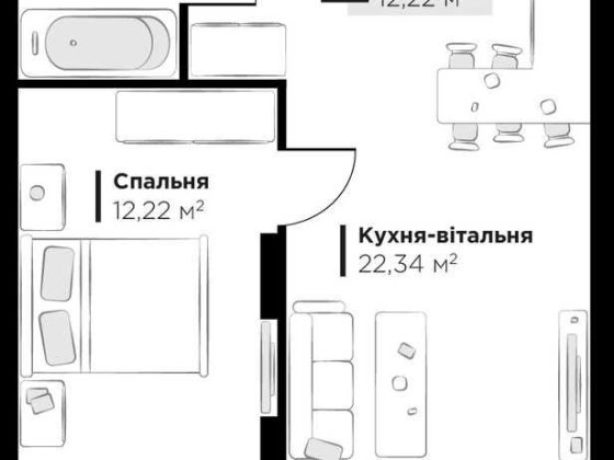 Продаж 1-кім+кухня-студія квартира в ЖК Perfect Life у м. Винники Винники