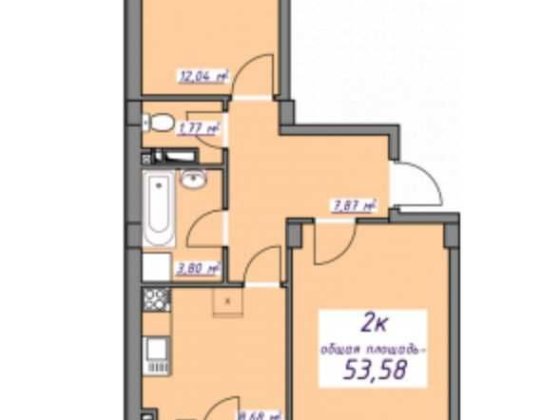 Двухкомнатная квартира на среднем этаже ЖК 7 НЕБО Авангард