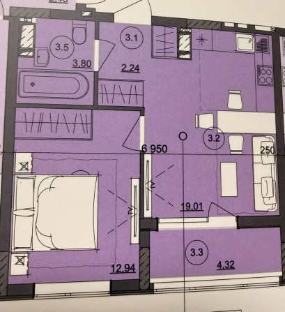 1 комнатная квартира на Сахарова 1 взнос-8500$ - фото 1