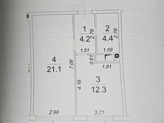 49 Жемчужина. Таирова. 43 м. Планируется в евродвушку
