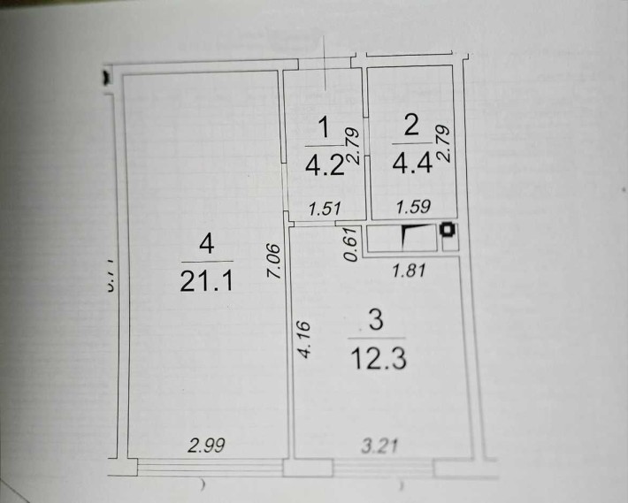 49 Жемчужина. Таирова. 43 м. Планируется в евродвушку - фото 1