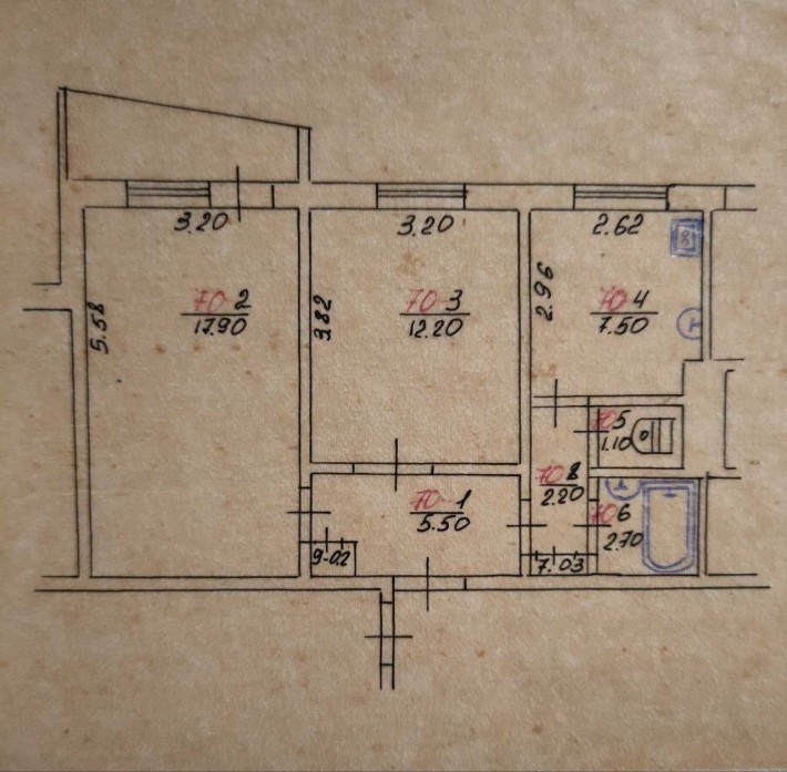 Продається 2-кімнатна квартира (50,32 м²) - фото 1