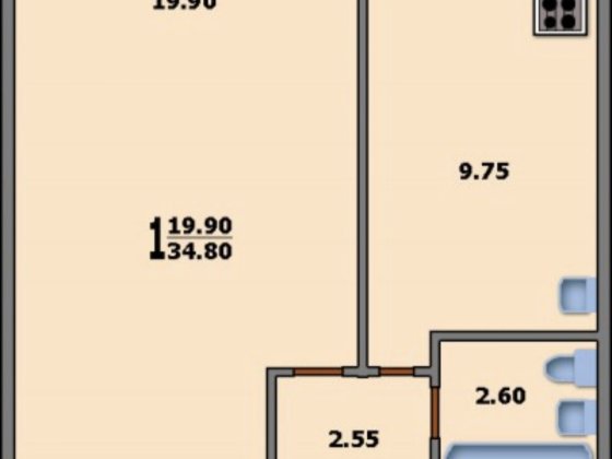 1-кімнатна квартира продаж Монастырище